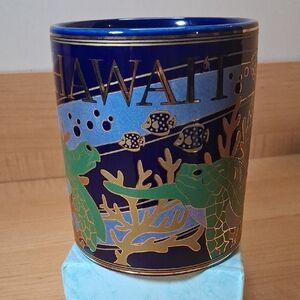 Hawaii Themed Blue and Green Mug
